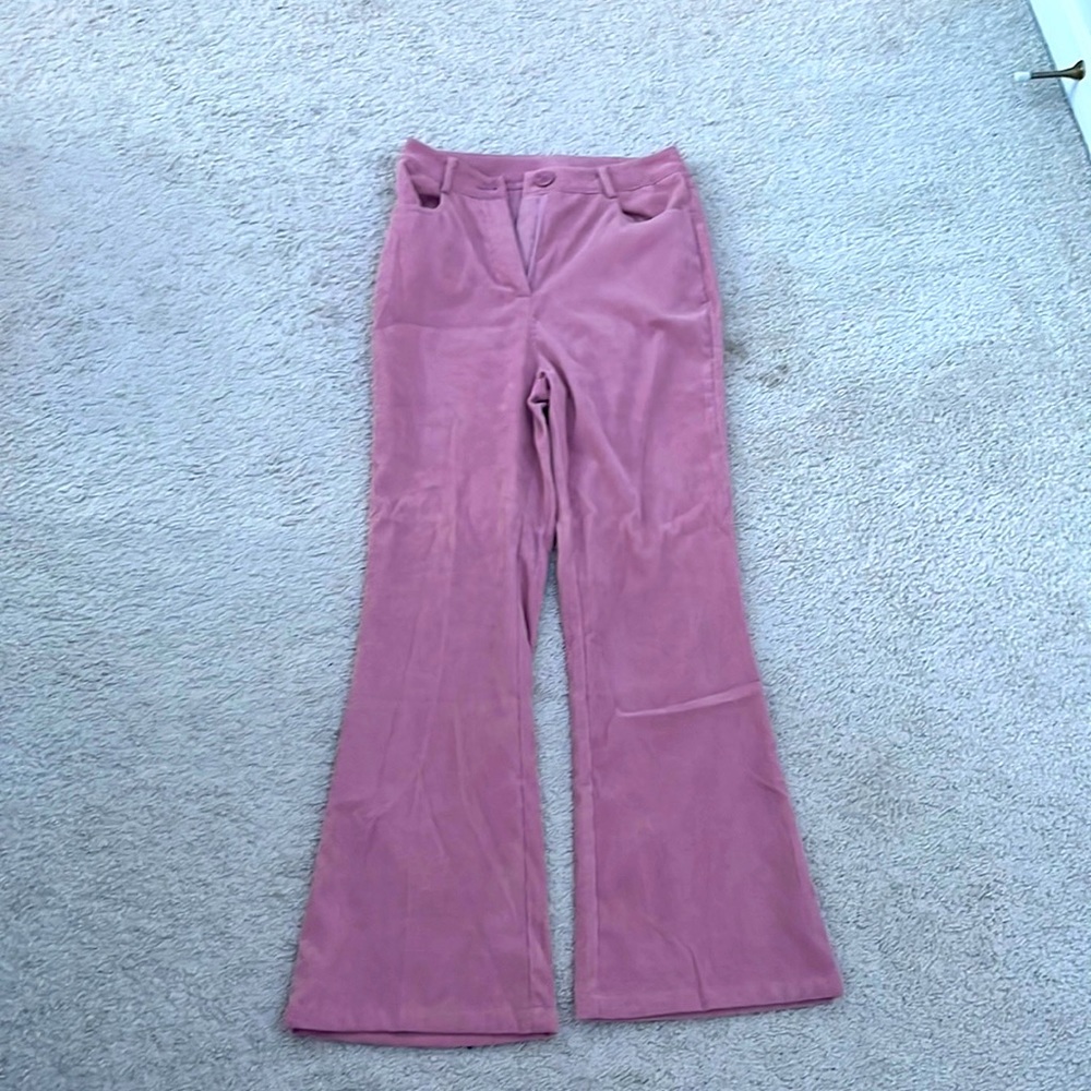 pink shein flare jeans